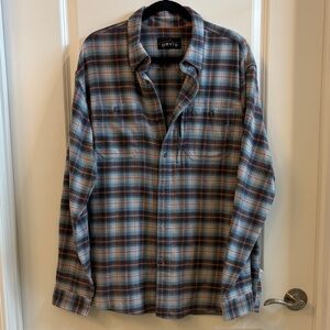 Orvis Plaid Flannel Shirt - Blue, Rust